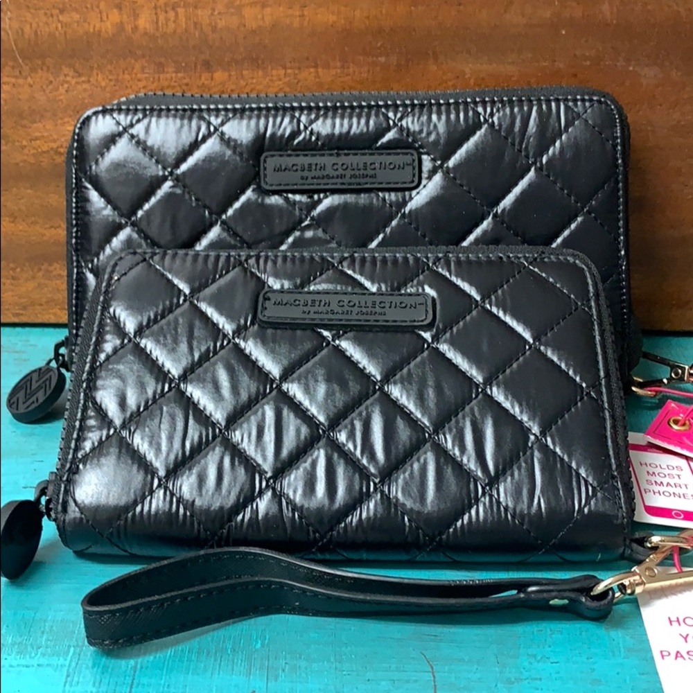 MACBETH COLLECTION Black Wallet & Passport Holder
